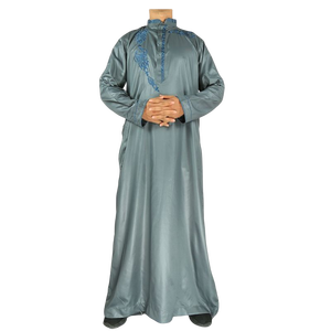 Túnica Masculina de Manga Larga con Bordado Africano Musulmán en Colores Brillantes Estilo Qatar - Product Image 2