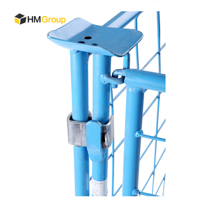 Galvanizli Toz Boyalı Çelik Katlanabilir İstiflenebilir Metal Tel Örgü Kafes Paleti Ahşap Üzerinde Depolama İçin - Product Image 4