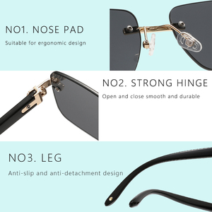 <span class=keywords><strong>Occhiali</strong></span> <span class=keywords><strong>da</strong></span> <span class=keywords><strong>Sole</strong></span> Vintage Senza Montatura per Uomo e <span class=keywords><strong>Donna</strong></span>, Vendita all'Ingrosso, Nuovi Modelli in Stock, Montatura in Metallo di Alta Qualità, Lenti UV, Stile Carti - Product Image 3