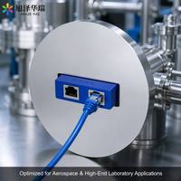 Module de type D scellé, 2 canaux RJ45, traversée hermétique sous vide, traversée scellée à l'époxy pour matériel de vol aérospatial