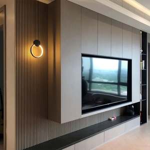 Meuble TV sur mesure pour salon, style nordique, style moderne simple, meuble TV mural encastré au sol - Product Image 1