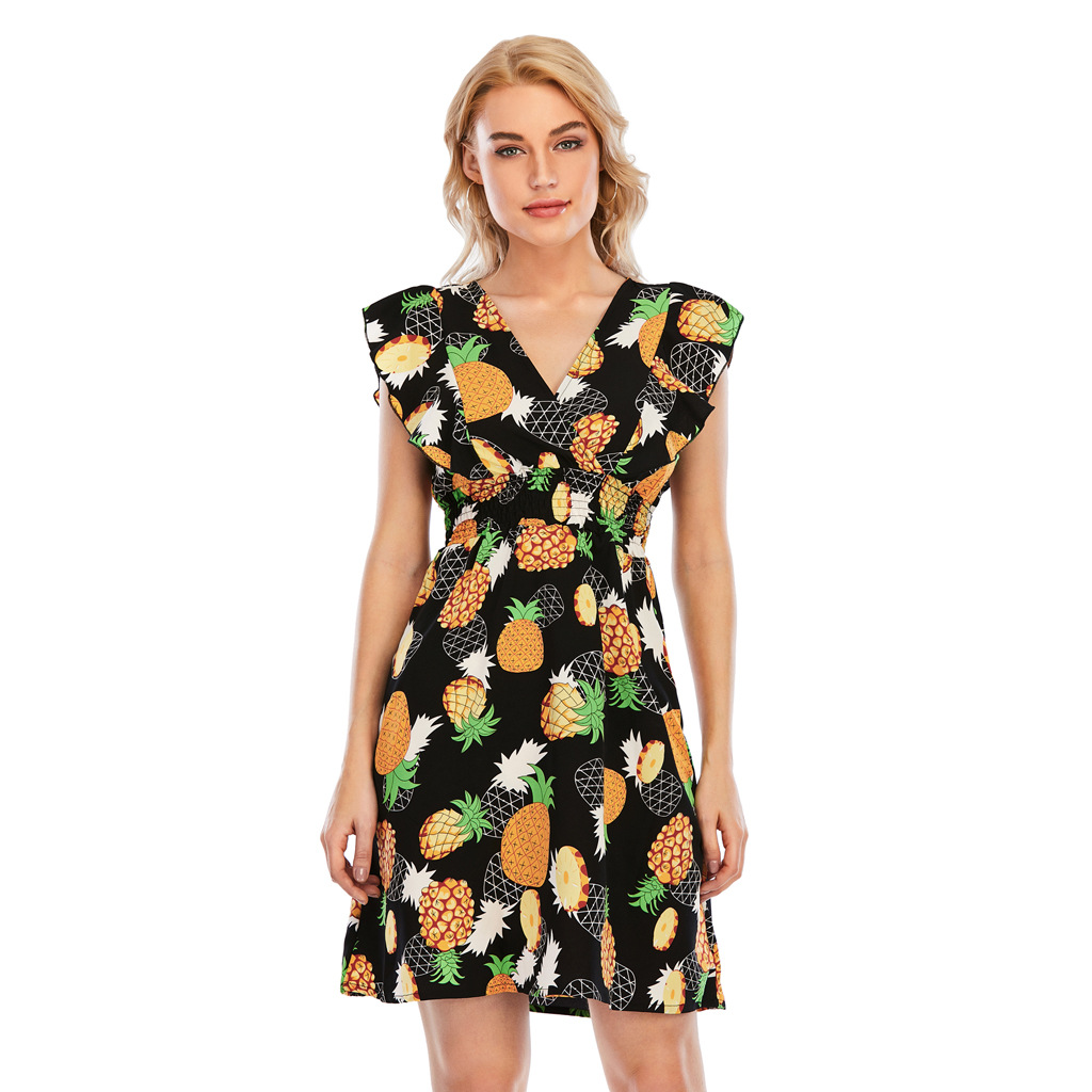 2022 New Arrival Professional Factory Casual Women's Printed Short Sleeveless Floral Dress