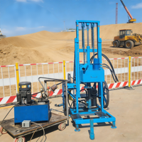 Machine de forage de puits d'eau électrique hydraulique YJC Small Rig entièrement automatique, 50 m de profondeur, 4 kW, facile à utiliser, gros pneus, 220 V 380 V