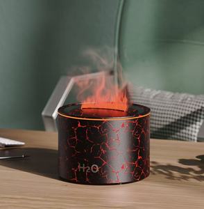 160ml Round Flame <b>Aroma</b> <b>Diffuser</b> Wood Crack Home Humidifier - Product Image 4
