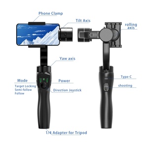最新F8手持智能手机摄像头<span class=keywords><strong>3</strong></span>轴万向节稳定器无应用FPV功能智能手机自拍棒 - Product Image 1