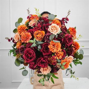 Wholesale Artificial Silk red Rose Flower Ball Wedding Centerpiece Floral Arrangement for <b>Table</b> Party & Event Decoration - Product Image 1