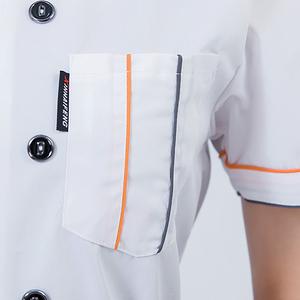 Tay áo ngắn nhà hàng Nhà Bếp Làm việc mặc đôi ngực bánh cafe bồi bàn phục vụ thực phẩm dịch vụ đồng phục trưởng - Product Image 6