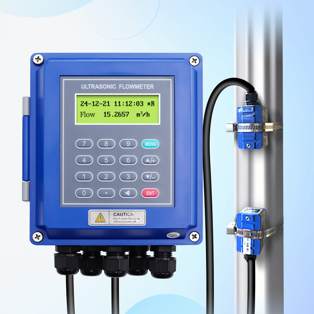 High Accuracy Digital Display Ultrasonic Flow Meter for Water Oil Industrial Fluid Measurement OEM Data Logger Included