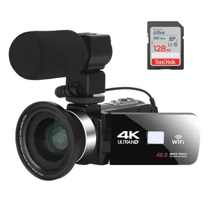 Cámara de vídeo profesional 4k con pantalla táctil de 3,0 pulgadas, videocámara con visión nocturna IR, Wifi, 4K, 60fps, 48MP