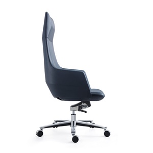 Hongye Shengda Modern Design Style Office Furniture Brown Real Leather <b>Desk</b> with Chair <b>Set</b> - Product Image 4