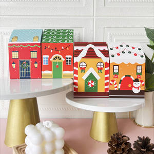 新しいデザインクリスマスパーティー好意家キャンディペーパーボックスUVコーティングリサイクル可能なフォルダーお祝いスナック - Product Image 4