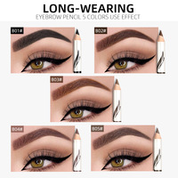 Menow-Crayon à sourcils imperméable en bois avec pinceau personnalisé usine de cosmétiques, marque distributeur OEM/ODM, P135