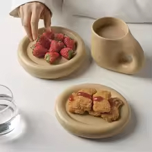 Vente chaude, tasse et soucoupe en céramique de conception moderne japonaise, design créatif et original, passe au lave-vaisselle et au micro-ondes, durable - Product Image 4