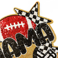 Patch en tissu grand format brodé lumineux en cuir de football pour le jour du match, à faire soi-même, fabriqué en Chine