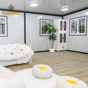 Conteneur pliable avec toit incliné de 40 pieds, haute capacité de charge, avec isolation en laine de roche, mousse de polyuréthane et mousse EPS, et panneaux solaires - Product Image 4