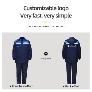 Áo khoác bảo hộ mùa đông cho công nhân ngoài trời, chống gió, có mũ trùm đầu, may đo theo yêu cầu, cung cấp bởi nhà máy, dành cho nam - Product Image 3