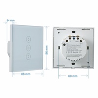 Interrupteur intelligent Wi-Fi pour rideaux, commande vocale Alexa, minuterie, télécommande, panneau tactile rétro, 10A 250V pour moteur de volet roulant