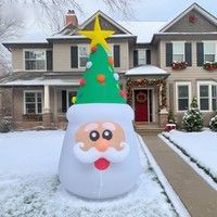 Poupées en peluche du Père Noël tendance pour les décorations d'arbre de Noël et de jardin, figurines de Noël gonflables de dessin animé