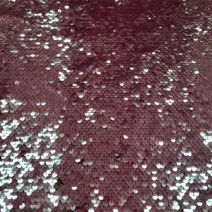 Thiết Kế S-13485 Giá Rẻ Sang Trọng Đầy Đủ Vải Tuyn Thêu Rượu Vang Màu Đỏ Trong Suốt Sequin Vải Cho Maxi Đảng Dress - Product Image 4