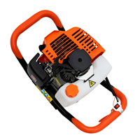 Hustech Industrial Grade 63cc Hydraulic Earth Auger Drilling DIY Metal Hole Digger 4/2-Stroke Engine Petrol 48.97ft-lb Max