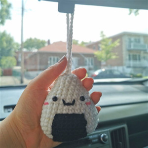 Kiva phim hoạt hình Châu Âu Mỹ bánh bao gạo bóng xe treo trang trí Handmade Crochet thực phẩm hình trang trí nội thất ô tô - Product Image 4