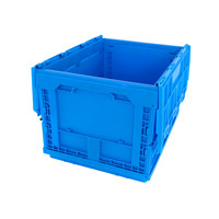 Conteneur pliable en plastique recyclé, style solide, boîte de rangement avec couvercle de transport, bac pliable pour un rangement efficace