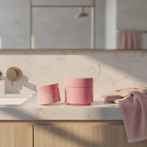 Factory Manufacturer Eye Cream Cosmetic Glass Jar Screen 30g 50g 100g Matte Black Body Scrub Glass CosmeticJar - Product Image 1