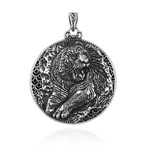 Collier Pendentif Animaux en Acier Inoxydable, Bijoux Religieux Cercle, Style Punk, Amulettes et Talismans Cool pour Hommes - Product Image 5