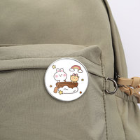1 Pezzo Spilla Rotonda Personalizzata con Stampa, Prezzo all'Ingrosso, con Motivi Cartoon, Citazioni Ispirazionali, Figure di Animali e Piante, Bandiere, Bande e Distintivi Medici