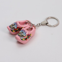 Porte-clés personnalisé en bois de style hollandais de 4 cm, couleur dopamine, pour sac, souvenir, cadeau
