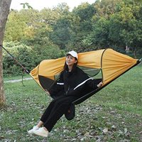 Hamac portable en nylon pour adultes avec balançoire confortable parasol camping en plein air moustiquaire couverture pour voyager