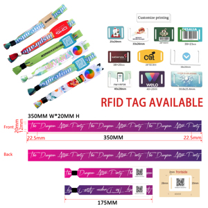 Custom Cheap Satin <b>Ribbon</b> Wristbands Adjustable Size Disposable Printed Fabric Bracelets - Product Image 4