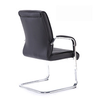 Chaise de bureau de direction ergonomique à dossier haut au design contemporain, base en acier inoxydable, accoudoirs fixes, glissière noire en synthétique