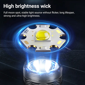 Linterna LED Multifuncional, Recargable, de Alta Luminosidad, para Exteriores, Camping, Emergencias, Portátil - Product Image 4