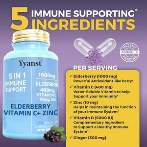Cápsulas de Extracto de Saúco de Marca Privada OEM/ODM con Vitamina C y Zinc para Adultos, Refuerzo del Sistema Inmunitario, Promueve la Salud Ósea - Product Image 2