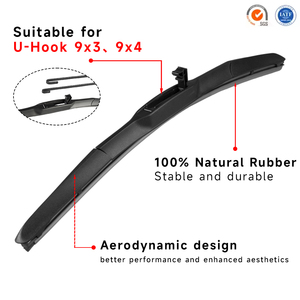 Escobilla Limpiaparabrisas Híbrida de Alta Calidad con Gancho en U para Autos Toyota y <span class=keywords><strong>Honda</strong></span>, Accesorios para Limpiaparabrisas, Compatible con Brazo de Limpiaparabrisas con Gancho en U 9x3 9x4 - Product Image 2