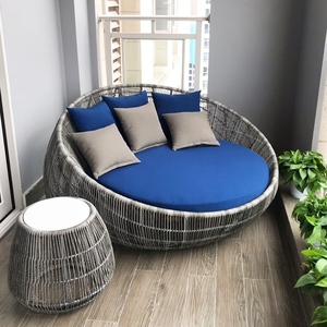 Vente en gros <span class=keywords><strong>de</strong></span> meubles <span class=keywords><strong>de</strong></span> Patio <span class=keywords><strong>de</strong></span> haute qualité salle à manger <span class=keywords><strong>2022</strong></span> ensemble moderne en rotin naturel extérieur soleil <span class=keywords><strong>jardin</strong></span> canapé-lit - Product Image 6