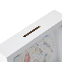 Personalisierte, individuell gestaltbare quadratische MDF-Box mit Münzschlitz, einzigartiges Schreibtisch-Accessoire, Heimdekoration, Spardose