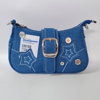 Nouveau sac sous le bras en toile denim style Y2K, design tendance avec chaîne