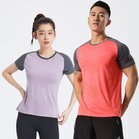 T-shirt unisexe léger à séchage rapide à manches courtes T-shirt de sport réfléchissant T-shirt de course unisexe