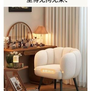 Silla de maquillaje, silla de ordenador para dormitorio, silla minimalista para mesa de tocador, silla informal para sala de estar, sofá individual - Product Image 6