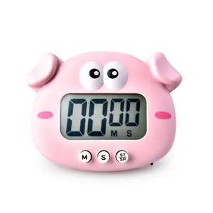 Bonito Cartoon Chicken Pig Eletrônico LCD Digital Display Contagem regressiva Kitchen Timer Cozimento Ajudante Lembrete Ferramenta