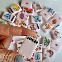Jeu de Mahjong américain Corey Paige 160 pièces, tuiles en acrylique sculptées en forme d'étoile, jeu complet