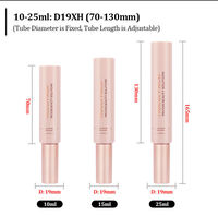 Tube souple rose personnalisé D19 10ml-25ml vide pour emballage de soins de la peau, sérum pour les lèvres, brillant à lèvres, baume à lèvres, tube à presser avec applicateur en silicone