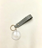 Großhandel Acryl-Schlüsselanhänger aus PU-Leder mit 36mm Kreis, Blanko-Acryl-Fotobooth-Taschenanhänger, Foto-Schlüsselanhänger mit Lederband, Geschenk