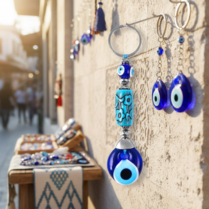 Llavero hecho a mano con forma de cilindro, ojo malvado, Hecho en Turquía - Product Image 3
