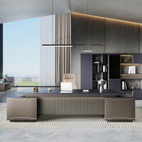 Conjunto de muebles de oficina MFC de lujo moderno Zitai, silla de escritorio Boss y Escritorio de oficina ejecutivo para CEO Manager