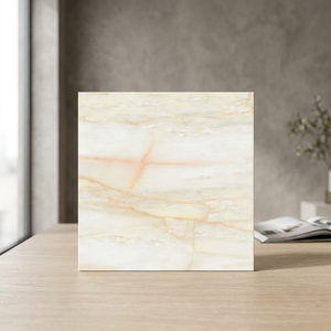 Carreaux de sol en céramique brillants en marbre blanc moderne 40x40cm, porcelaine émaillée pour la décoration intérieure de salle de bain - Product Image 3