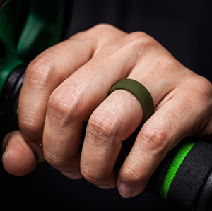 Alliances de mariage en <span class=keywords><strong>Silicone</strong></span> à Double couche pour hommes, avec rainures d'air respirantes - Product Image 6