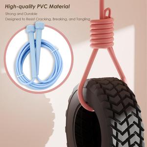 <span class=keywords><strong>Corde</strong></span> <span class=keywords><strong>à</strong></span> <span class=keywords><strong>sauter</strong></span> professionnelle réglable en PVC pour exercices intérieurs, outil de fitness cardio portable pour débutants, perte de poids et entraînement de fitness - Product Image 5